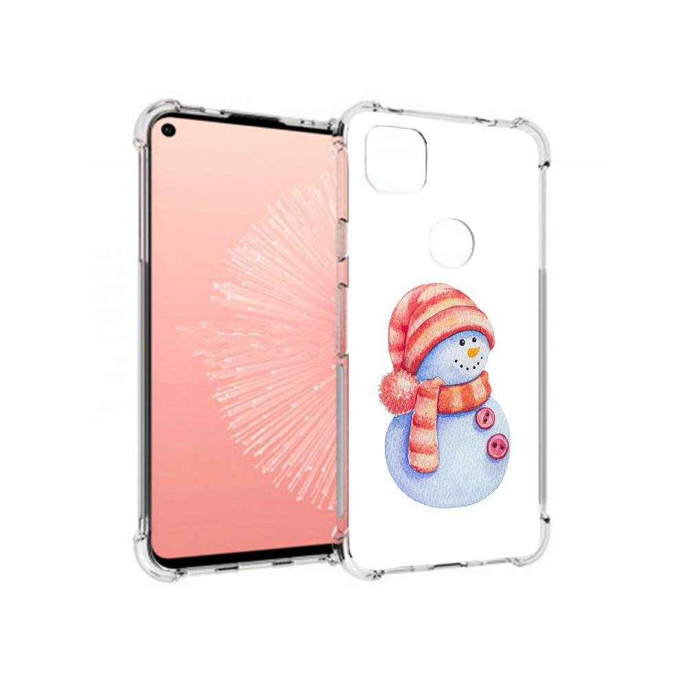 

Чехол MyPads Tocco для Google Pixel 4A Веселый снеговик, Прозрачный, Tocco