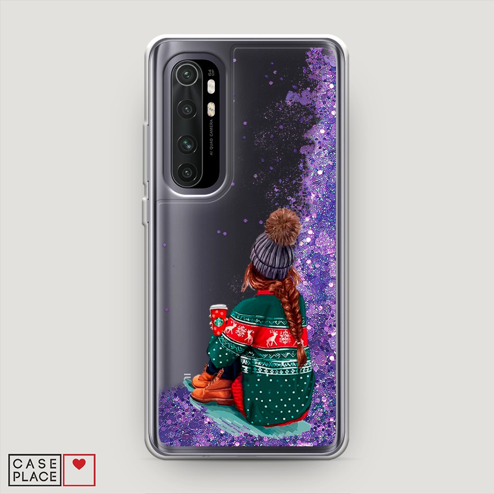 

Жидкий чехол с блестками "Winter dreams" на Xiaomi Mi Note 10 lite, 38492-1