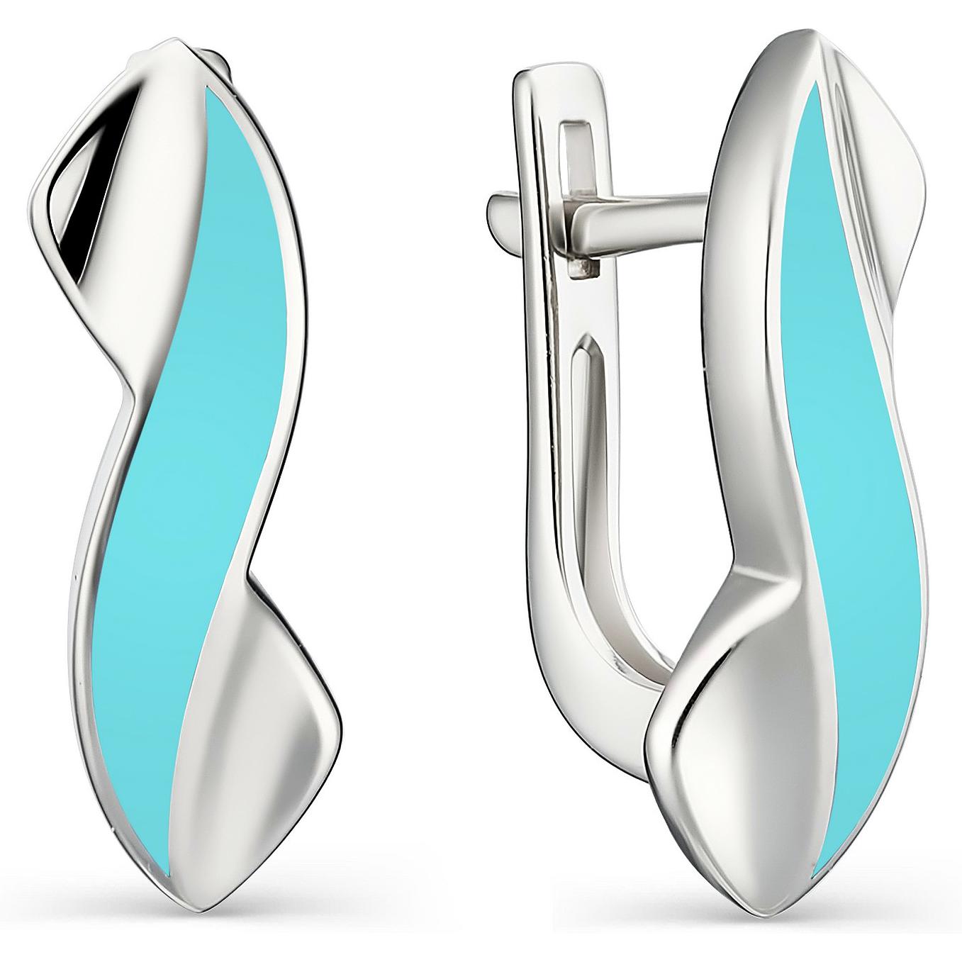 

Серьги женские из серебра АЛЬКОР 02-1096, эмаль, 02-1096