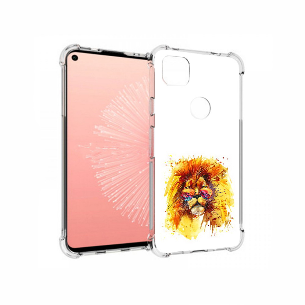 

Чехол MyPads Tocco для Google Pixel 4A лев в очках, Прозрачный, Tocco