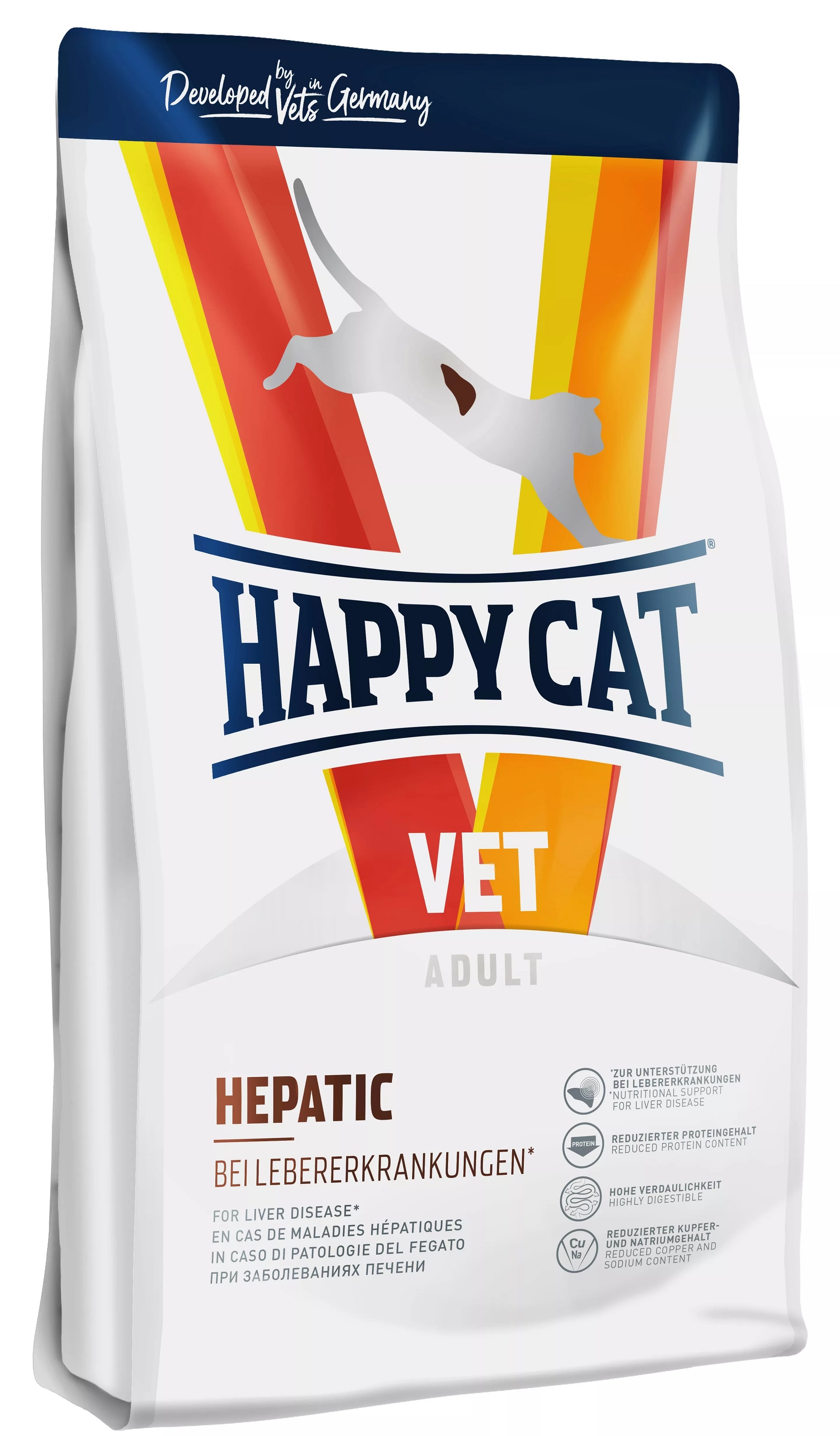 фото Сухой корм для кошек happy cat vet hepatic при заболеваниях печени, домашняя птица, 1.4кг