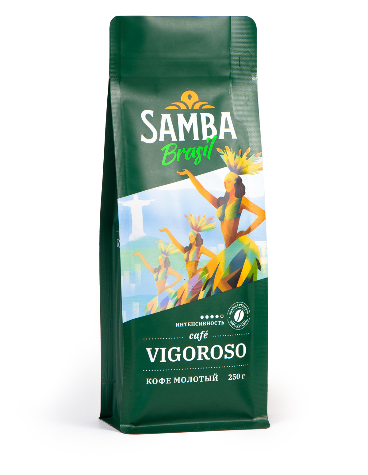 фото Молотый кофе samba brasil vigoroso, 250 гр. samba cafe brasil