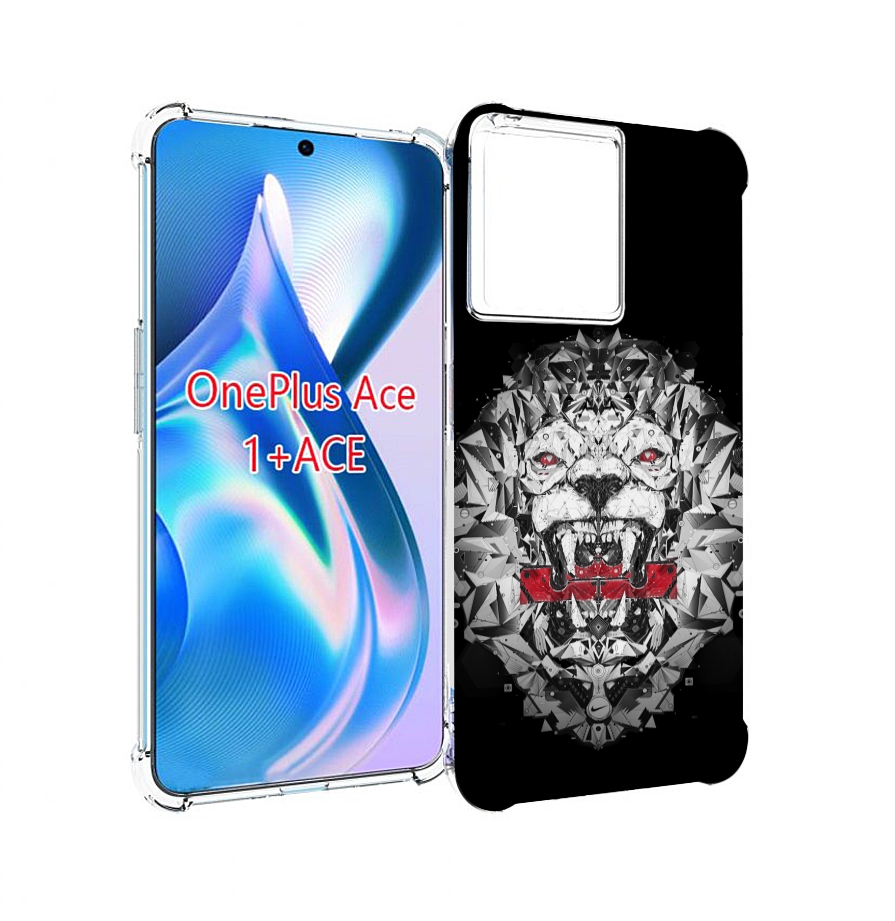 

Чехол MyPads тигр-с-гранями-черно-белый для OnePlus Ace, Прозрачный, Tocco
