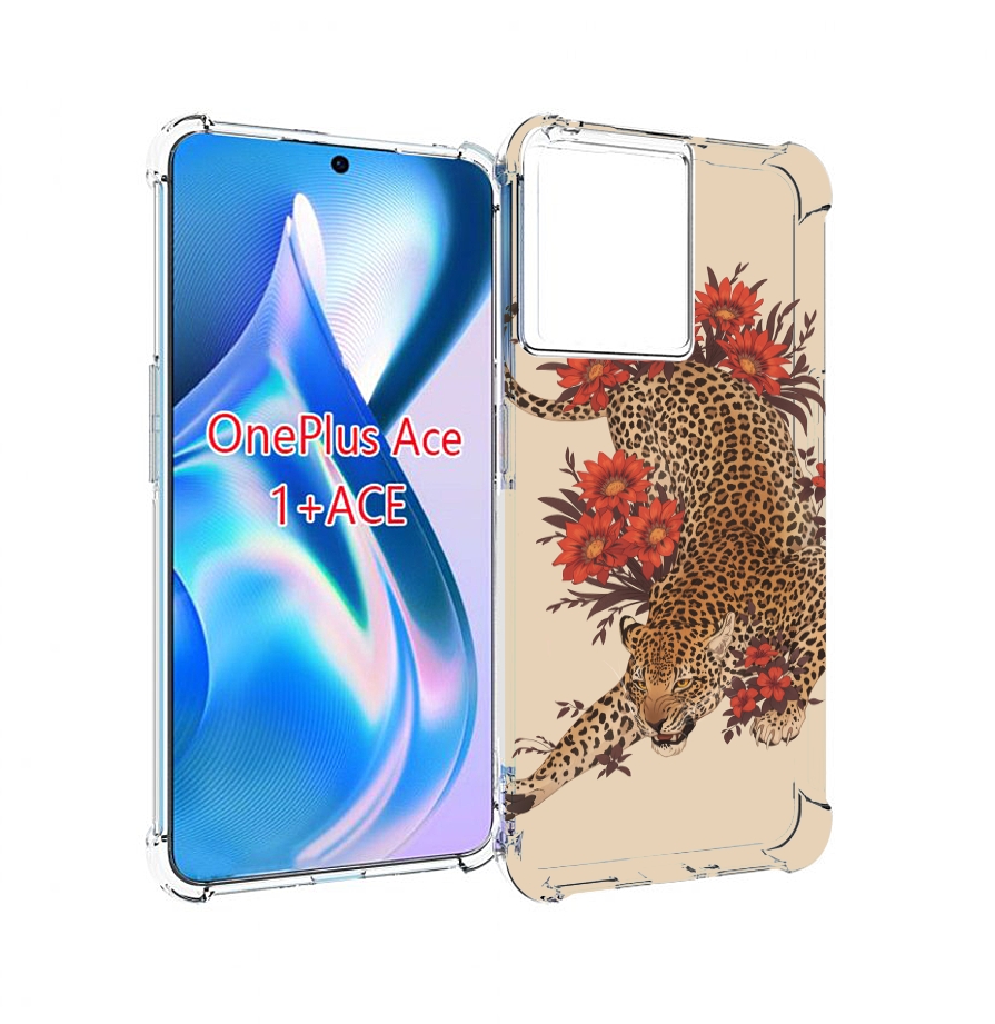 

Чехол MyPads тигр-из-цветов для OnePlus Ace, Прозрачный, Tocco