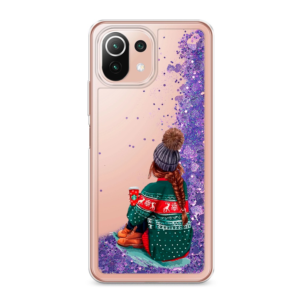 фото Жидкий чехол с блестками "winter dreams" на xiaomi mi 11 lite awog