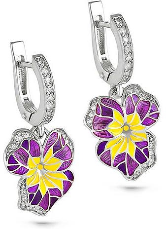 

Серьги женские из серебра Kabarovsky 12-131-8101, swarovski, 12-131-8101