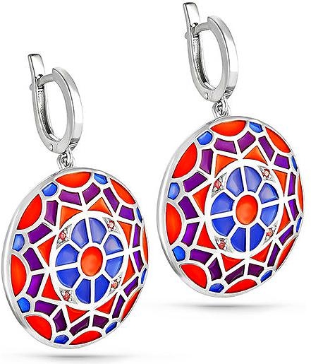 

Серьги женские из серебра Kabarovsky 12-128-30301, swarovski, 12-128-30301