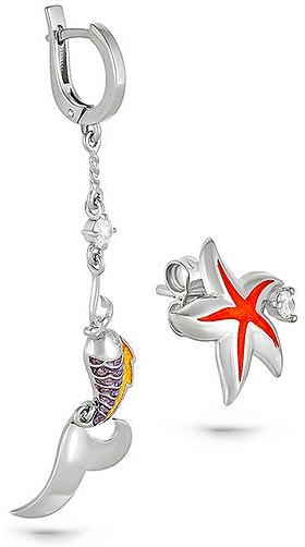 

Серьги женские из серебра Kabarovsky 12-117-8101, swarovski, 12-117-8101