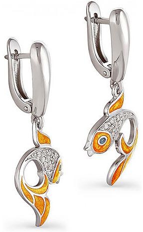 

Серьги женские из серебра Kabarovsky 12-050-8101, swarovski, 12-050-8101