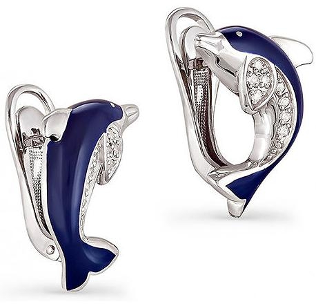 

Серьги женские из серебра Kabarovsky 12-018-8107, swarovski, 12-018-8107