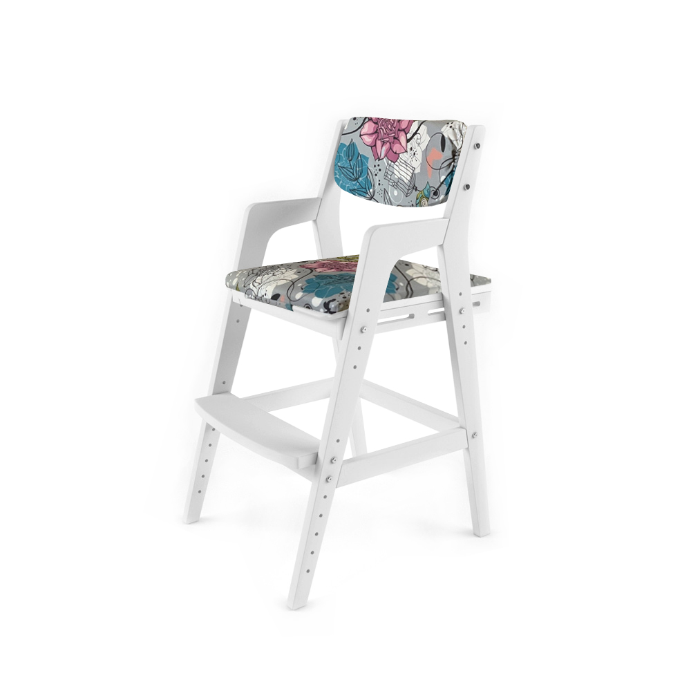 Детский растущий стул Вуди с подушками 38 Попугаев, цвет Белый/Мечта 88685