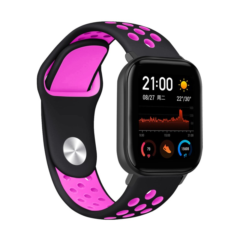 

Ремешок PADDA для Amazfit Bip/Bip Lite/GTR 42mm/GTS, 20 мм (черный/розовый), Amazfit Bip/Bip Lite/GTR 42mm/GTS, 20 мм