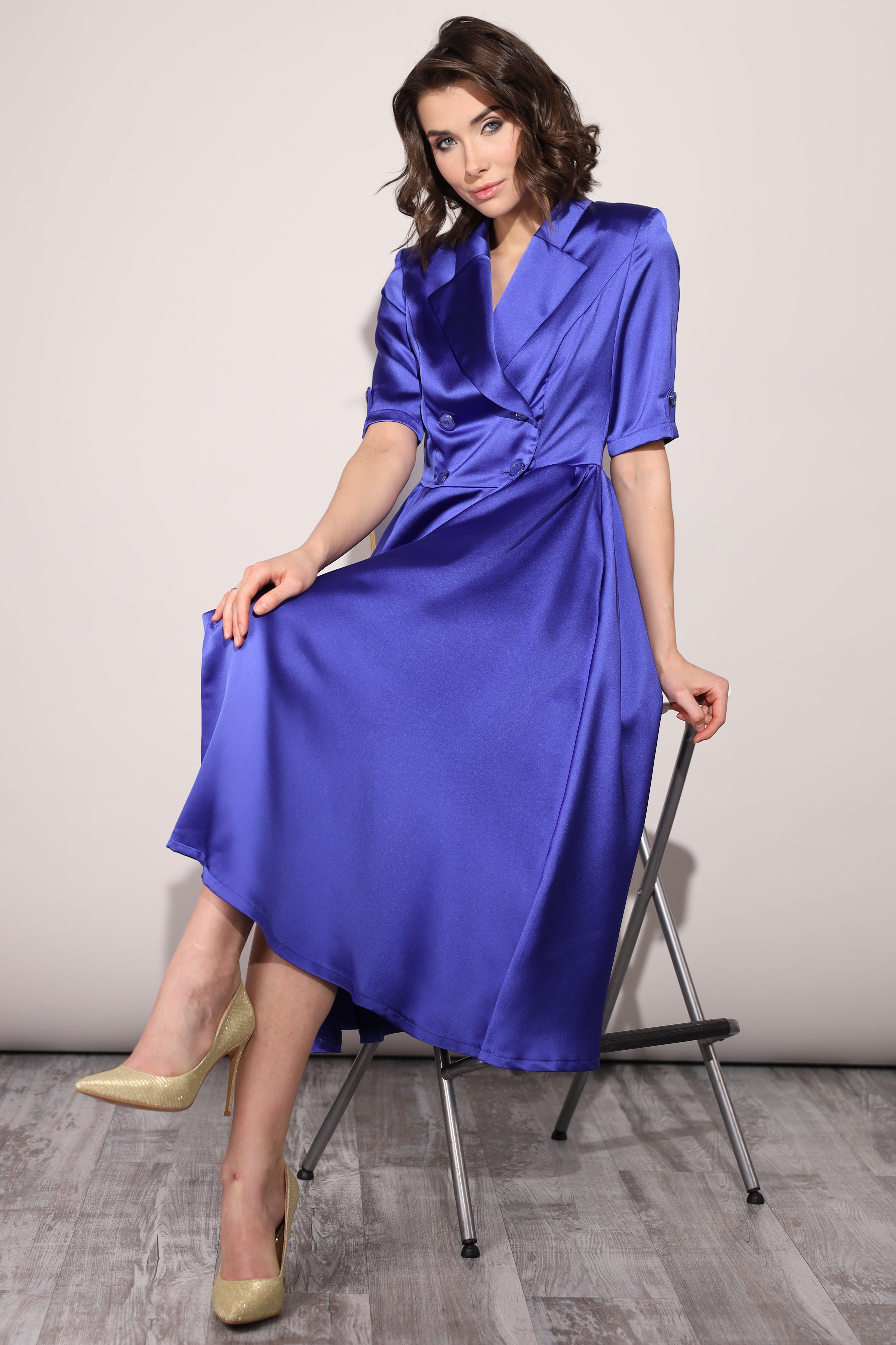 Платье женское Vladi Collection 3092-41 синее 50 RU