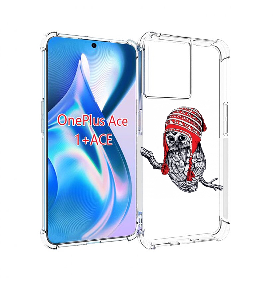 

Чехол MyPads сова-в-красной-шапке-на-веточке для OnePlus Ace, Прозрачный, Tocco