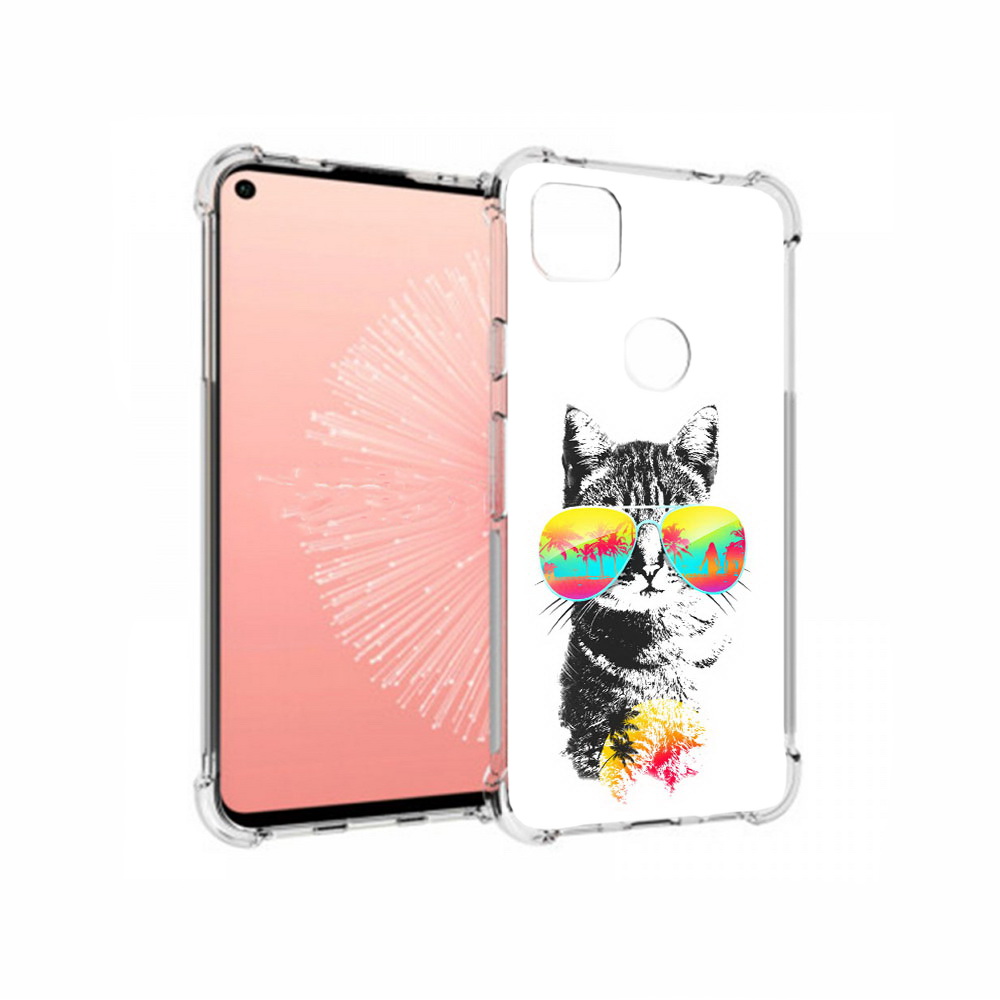 

Чехол MyPads Tocco для Google Pixel 4A крутой кот, Прозрачный, Tocco