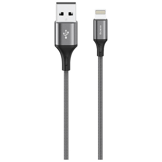 фото Кабель basic, usb 2.0 - lightning, 1.2м, 2.1a, серый, olmio