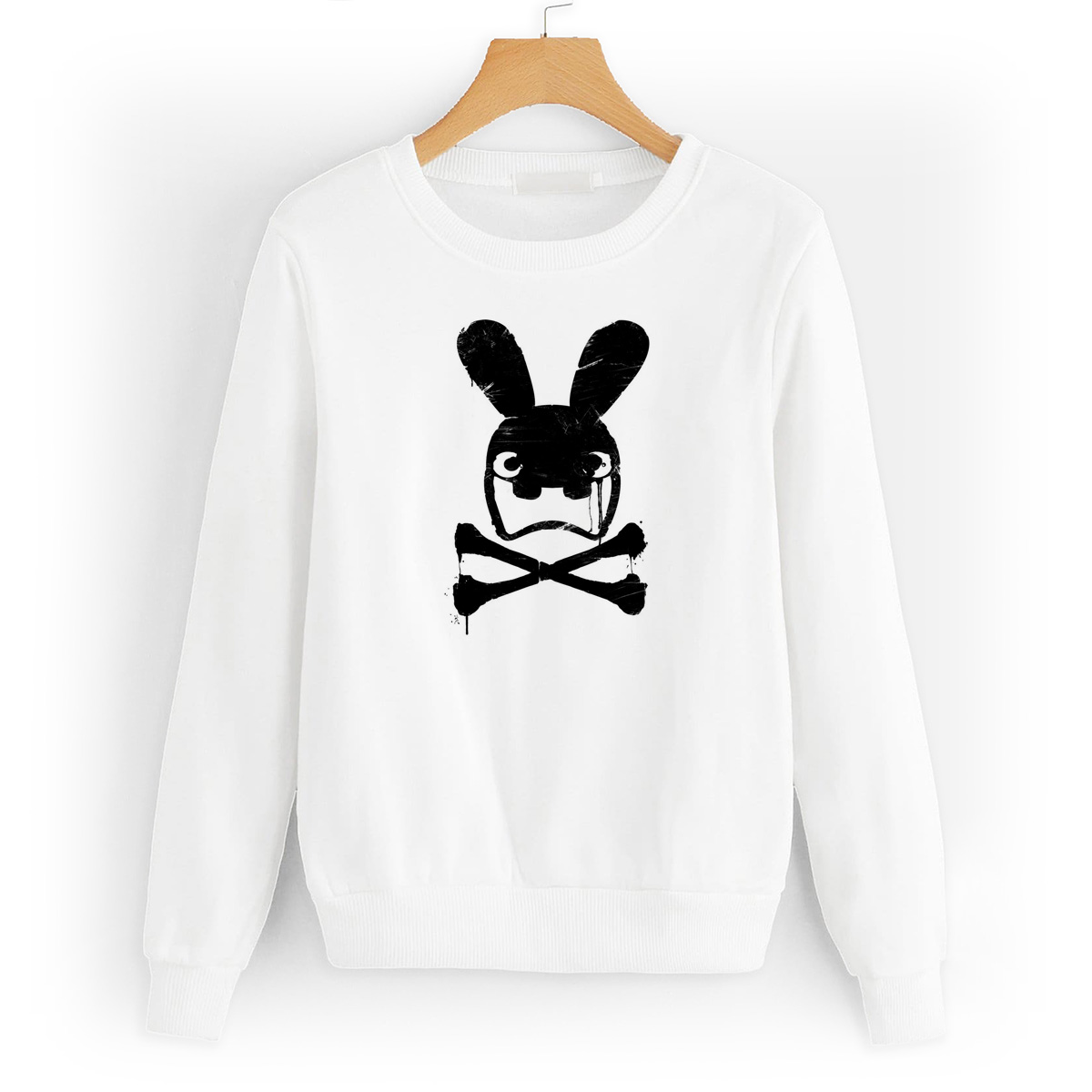 

Свитшот белый CoolPodarok Кролик Rabbit кости, 8W015768