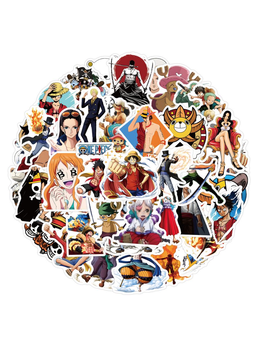 

Наклейки Ван Пис One Piece X206 водостойкие, 4-8см, 50шт, Стикеры