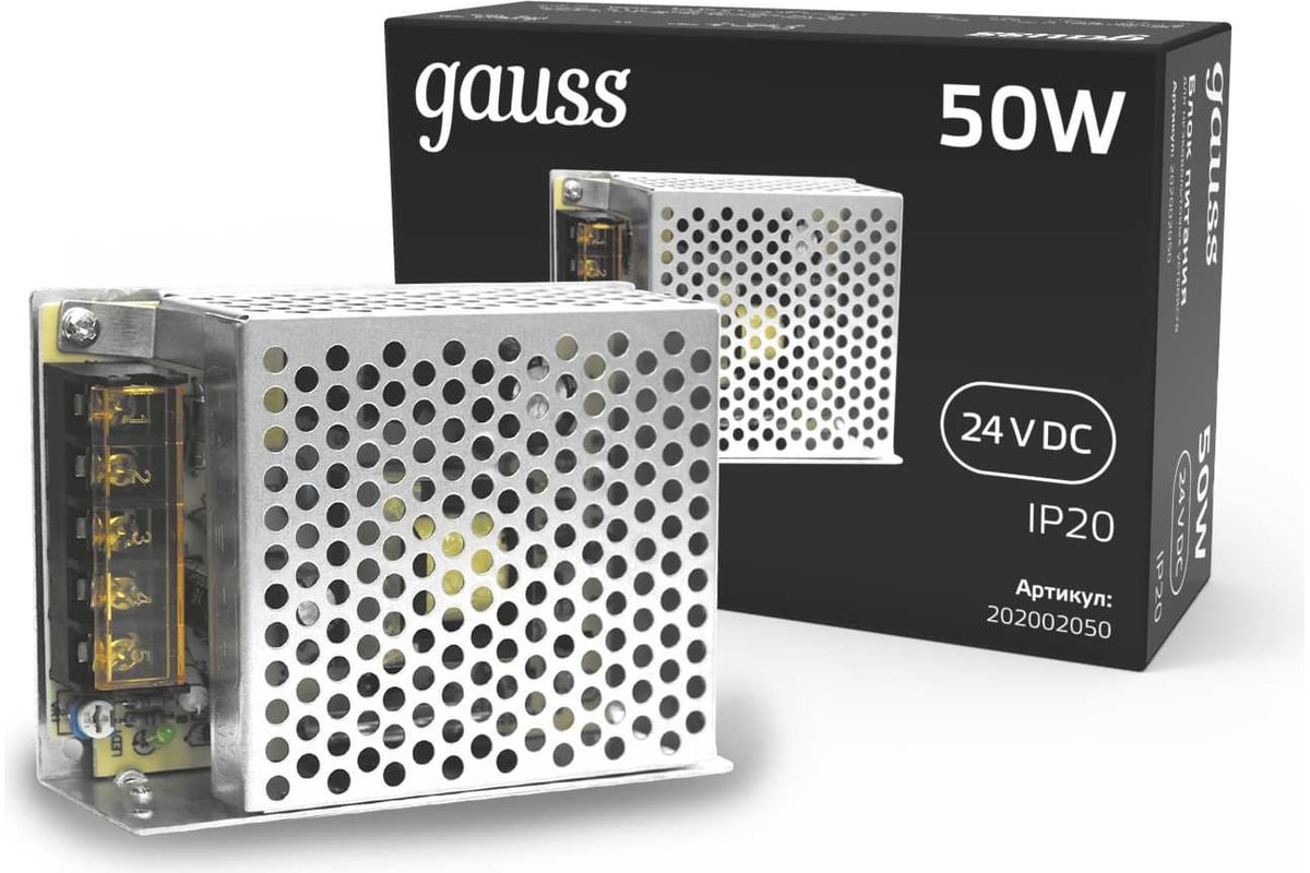 

Блок питания GAUSS 202002050 для светодиодных лент