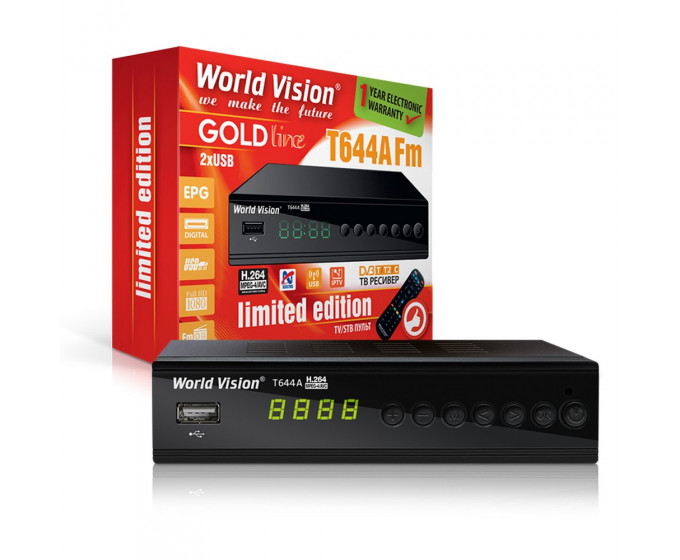 

DVB-T2 приставка World Vision T644 A Black, T644 A