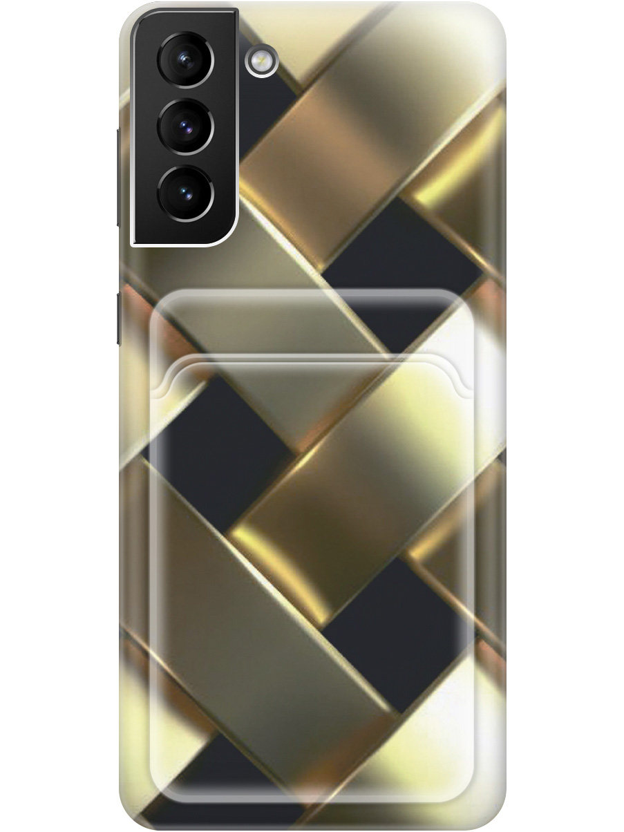 

Силиконовый чехол на Samsung Galaxy S21+ с рисунком "Золотистое плетение", 20012054