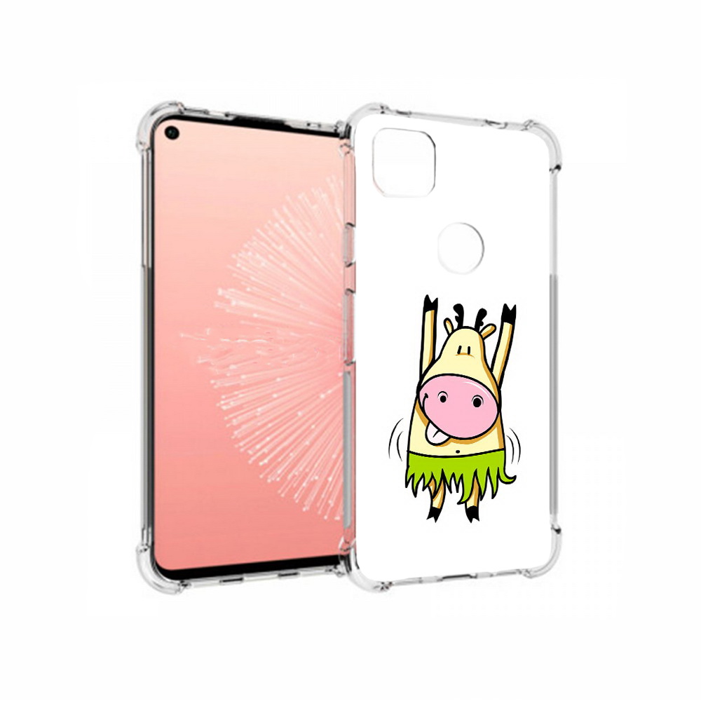 

Чехол MyPads Tocco для Google Pixel 4A Веселая корова, Прозрачный, Tocco