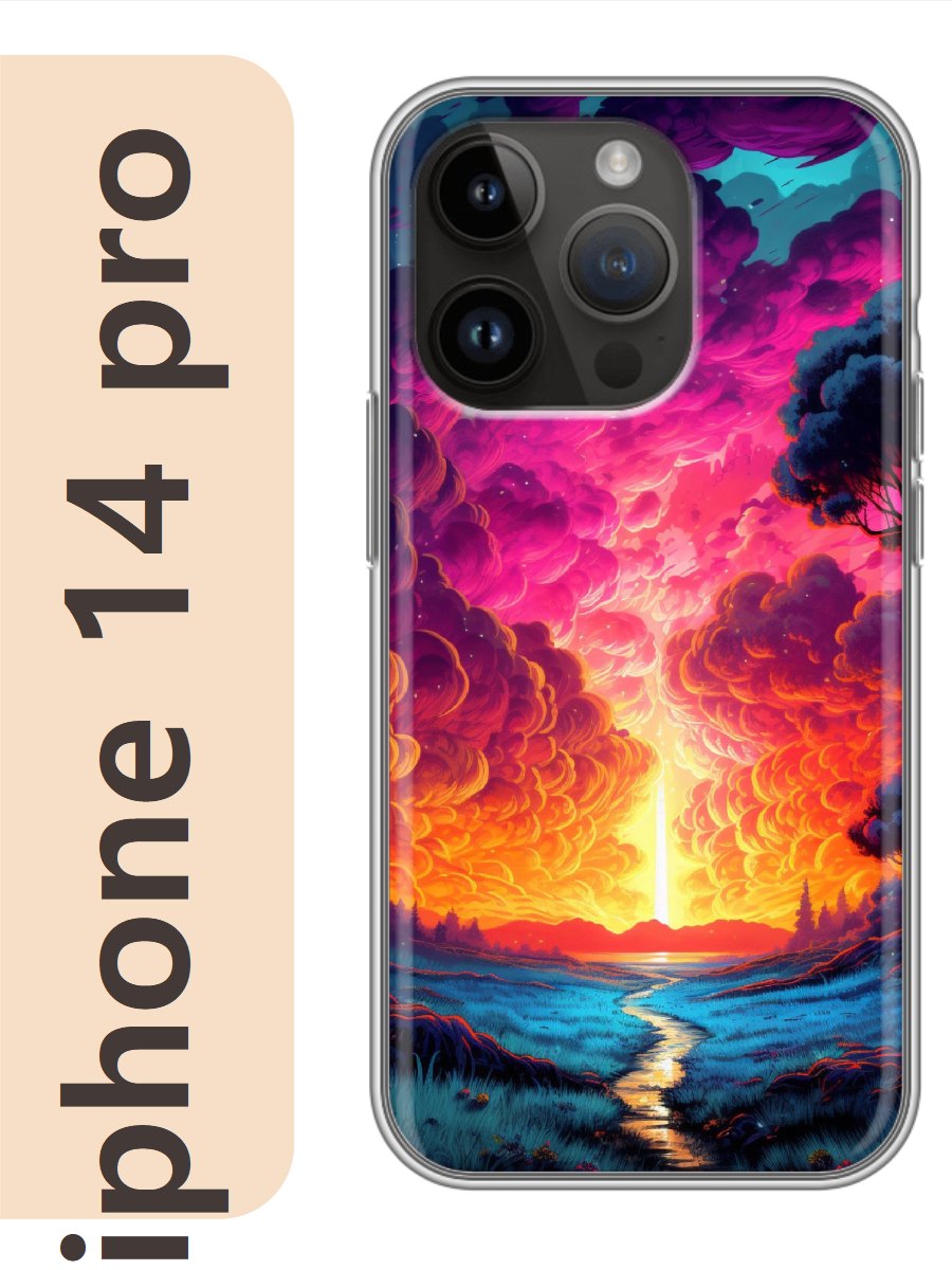 

Чехол на Apple Iphone 14 pro природа 906, Прозрачный, Iphp14rzne