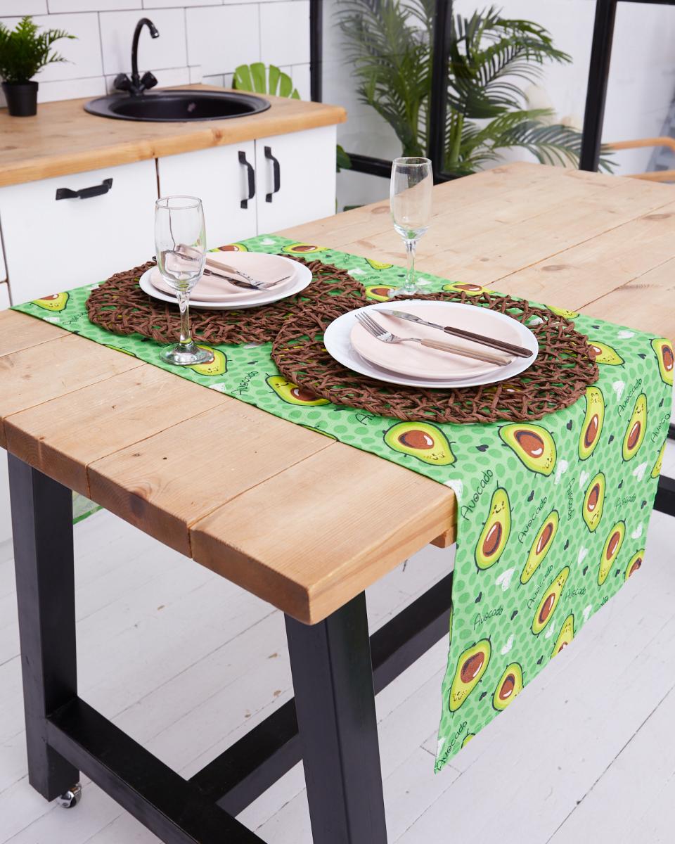 фото Дорожка на стол, рогожка "всё себе", озорной авокадо, размер: 45 х 145