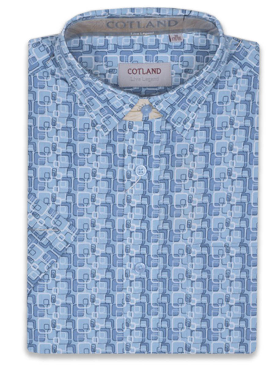 Рубашка мужская Cotland Club-49K л голубая 42/178-186