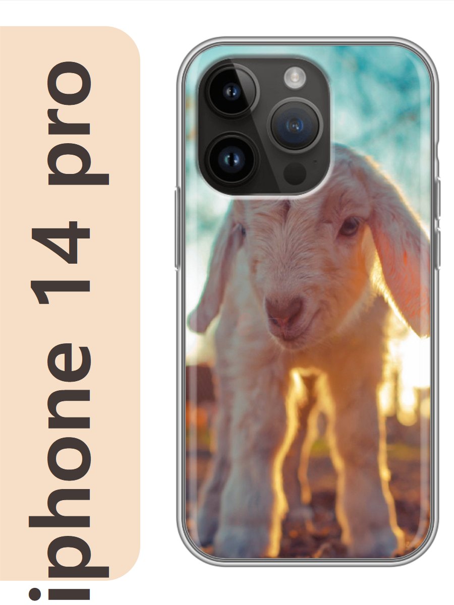 

Чехол на Apple Iphone 14 pro козленок 848, Прозрачный, Iphp14zhiv