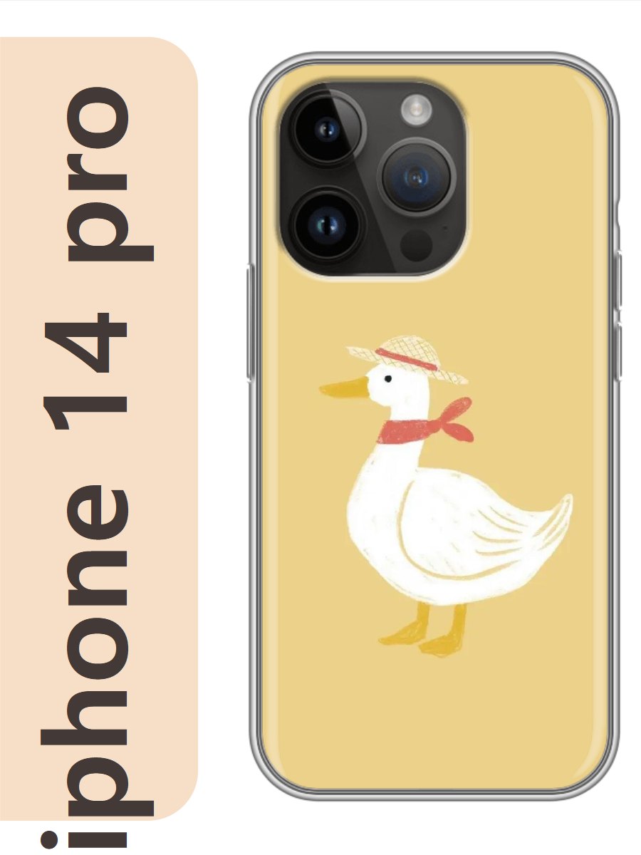 

Чехол на Apple Iphone 14 pro гусь в шляпке 843, Прозрачный, Iphp14zhiv