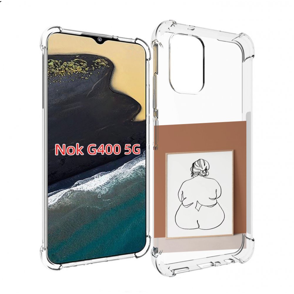 

Чехол MyPads Body Positive Female Figure Line Art женский для Nokia G400 5G, Прозрачный, Tocco