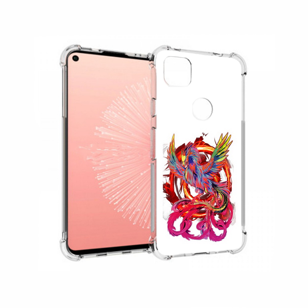 

Чехол MyPads Tocco для Google Pixel 4A красочный феникс, Прозрачный, Tocco
