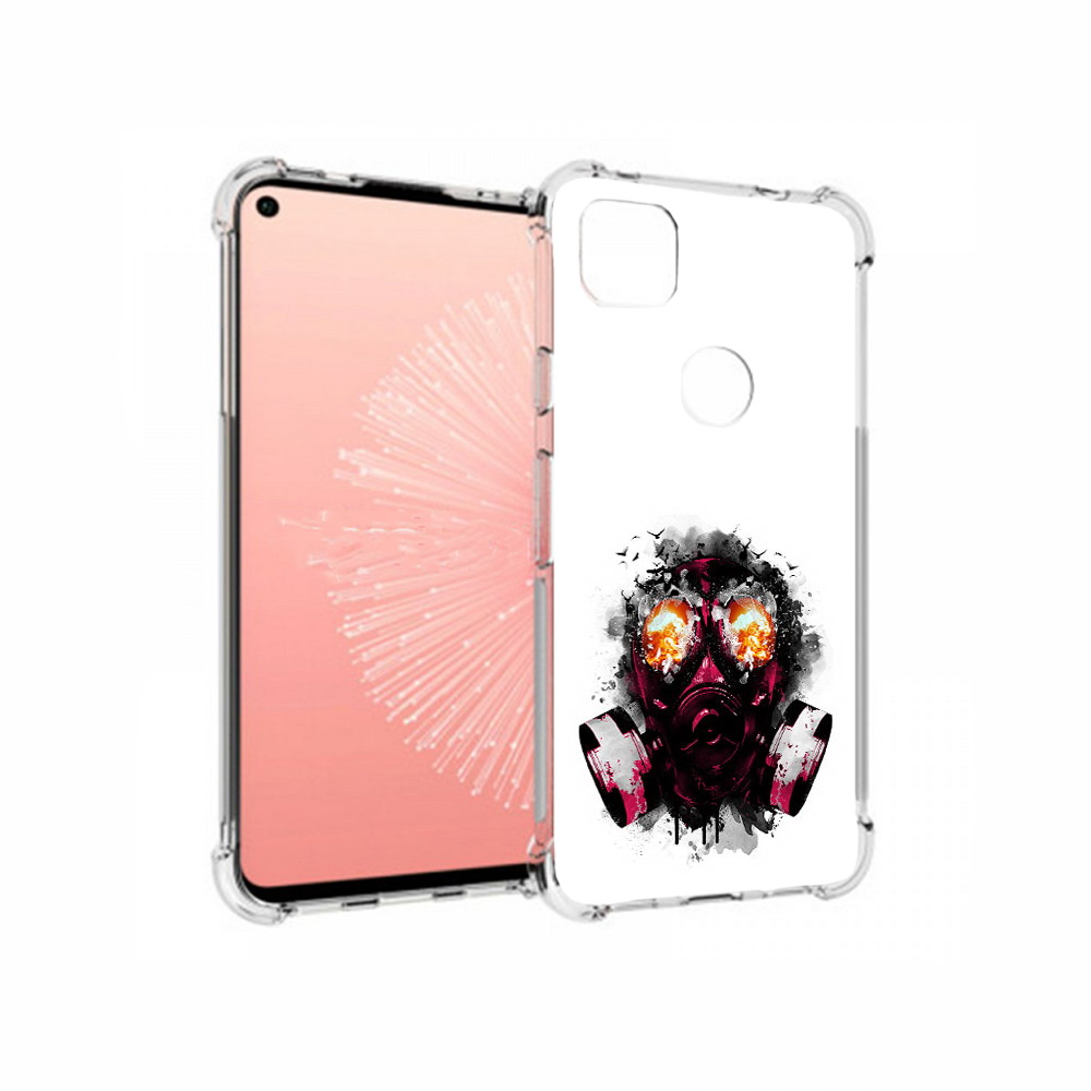 

Чехол MyPads Tocco для Google Pixel 4A красный противогаз, Прозрачный, Tocco