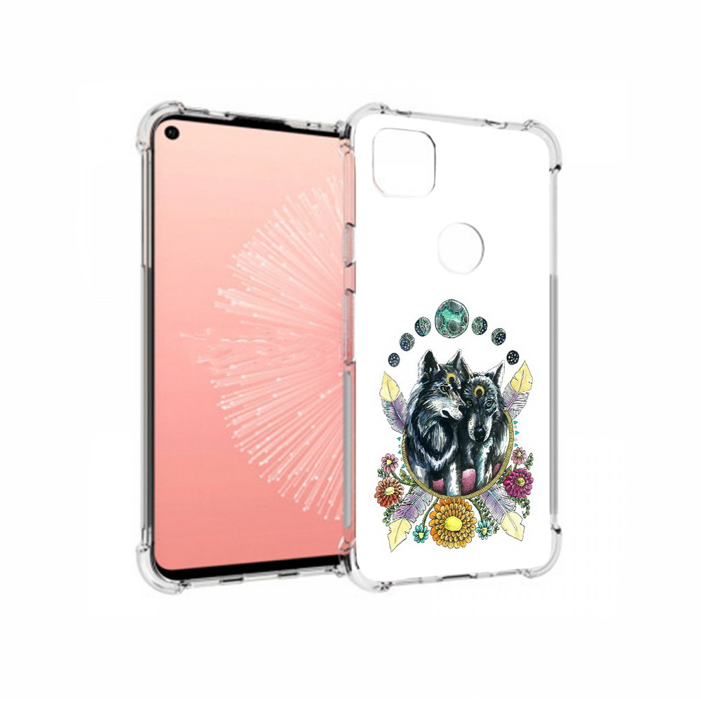 

Чехол MyPads Tocco для Google Pixel 4A красивые волки абстракция, Прозрачный, Tocco