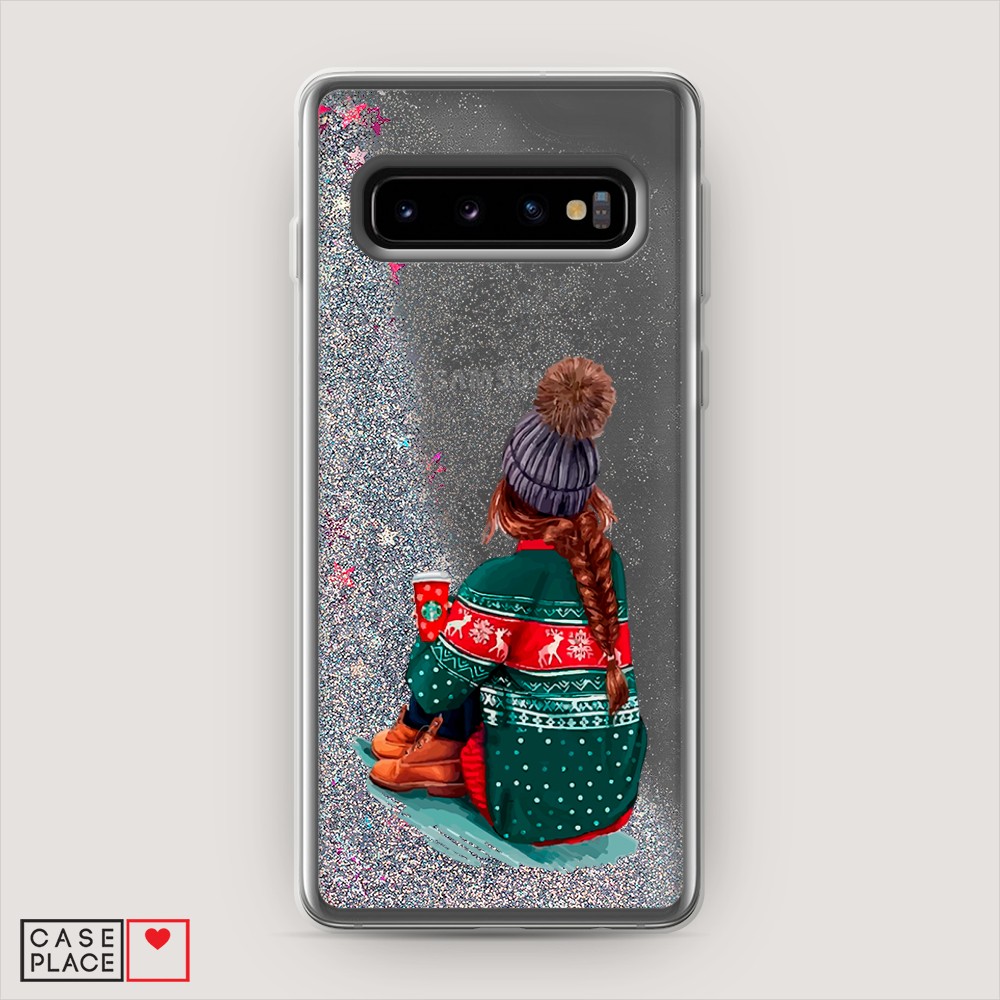 

Жидкий чехол с блестками "Winter dreams" на Samsung Galaxy S10 +, 27191-1