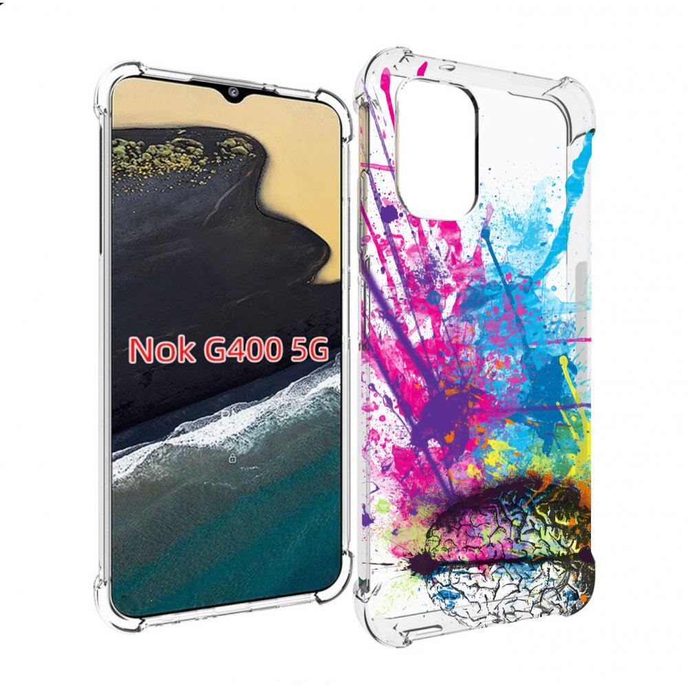 

Чехол MyPads яркий красочный мозг для Nokia G400 5G, Прозрачный, Tocco