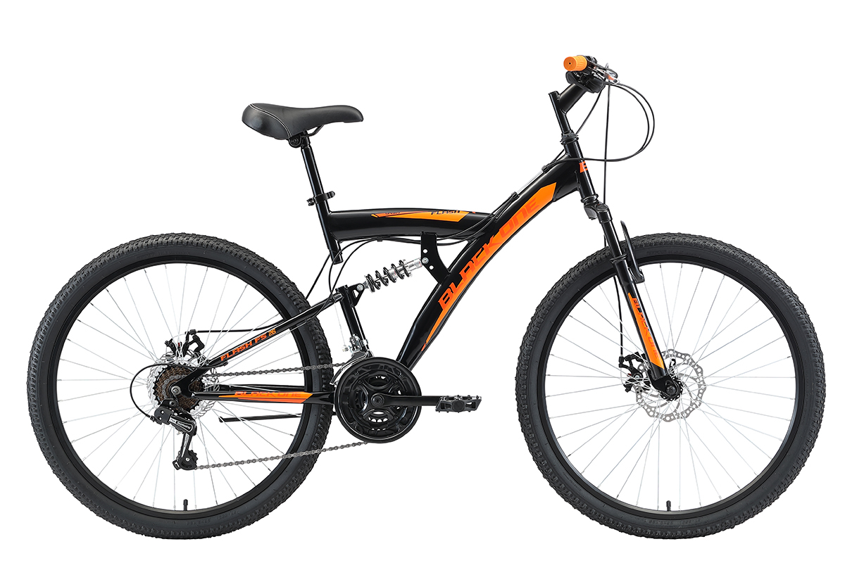 фото Велосипед black one flash fs 26 d 2021 16" черный/оранжевый