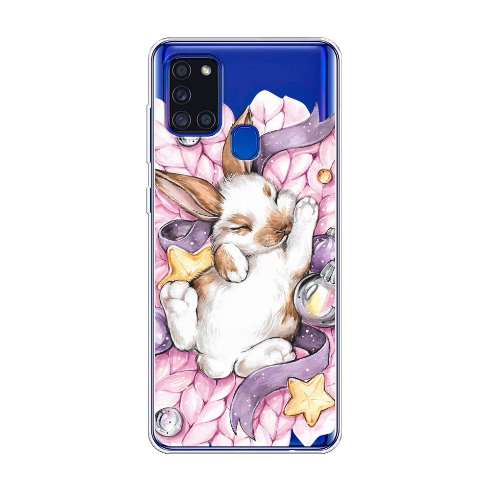 

Чехол на Samsung Galaxy A21s "Кролик спит", Розовый;белый, 2100250-5