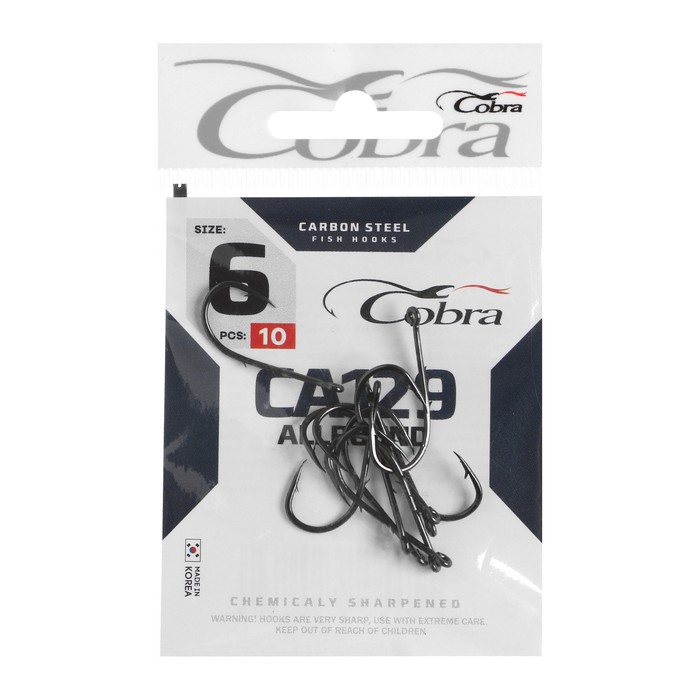 

Крючки Cobra ALLROUND, серия CA129, № 6, 10 шт., Черный
