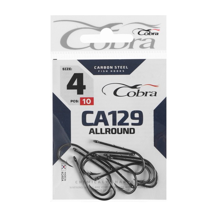 

Крючки Cobra ALLROUND, серия CA129, № 4, 10 шт., Черный