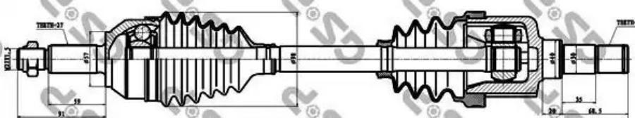 

GSP Привод в сборе левый FORD MONDEO III 1.82000.10-FLMT
