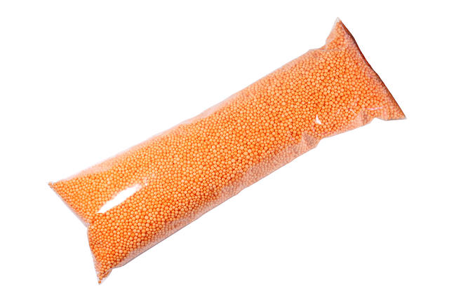 фото Пенопласт в шариках, оранжевый, 2-3 мм, 10 гр, наполнитель для подарков, шаров и слаймов гк сфера