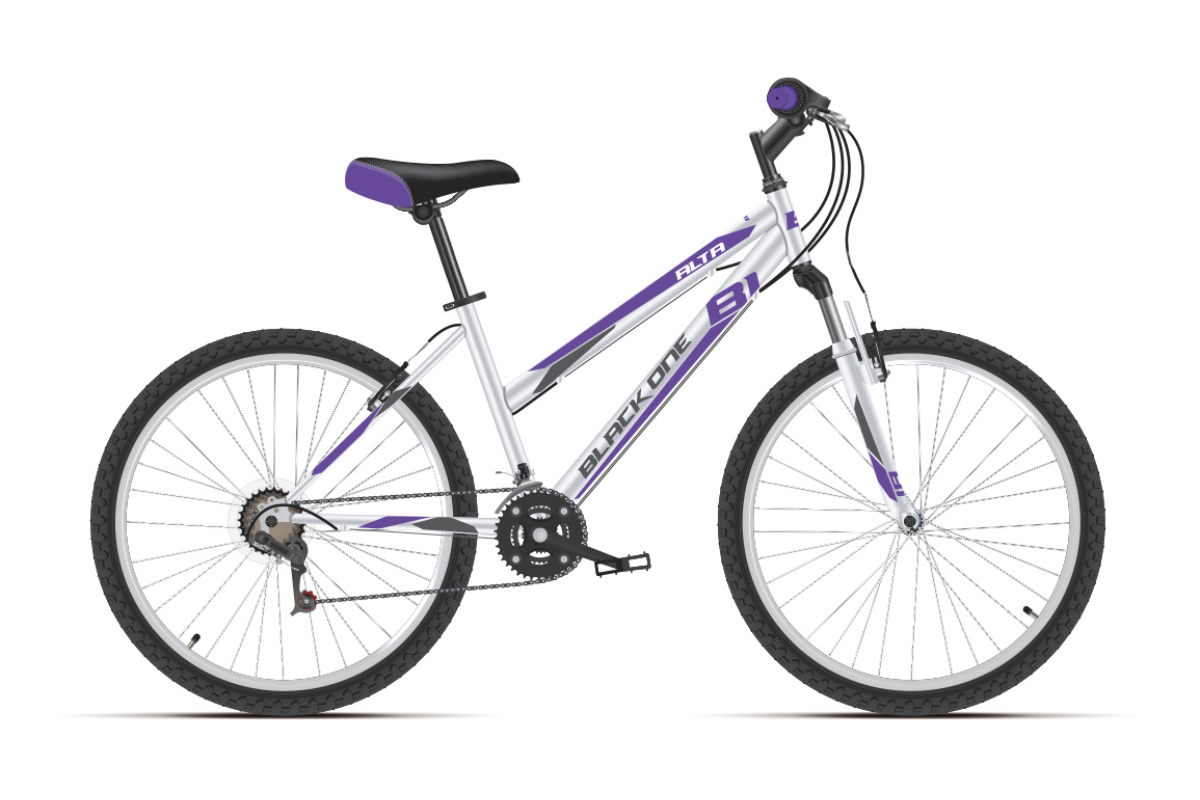 фото Велосипед black one alta 26 alloy 2021 18" белый/фиолетовый/серый