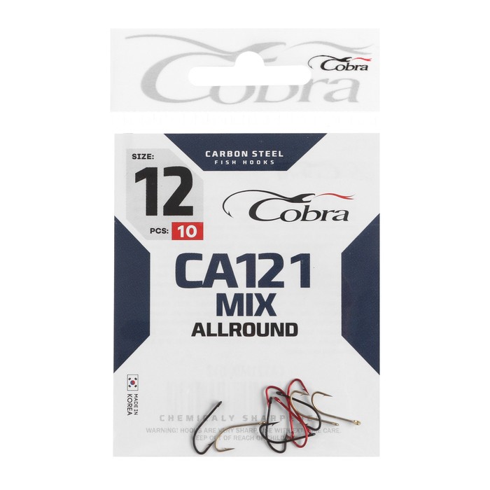 

Крючки Cobra ALLROUND, серия CA121, №12, 10 шт., МИКС, Разноцветный