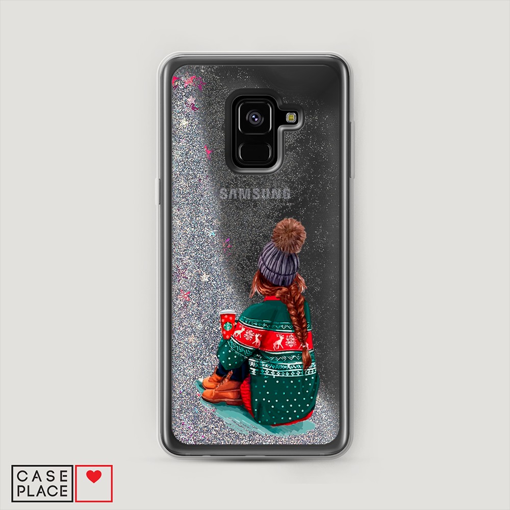 

Жидкий чехол с блестками "Winter dreams" на Samsung Galaxy A8 2018, 25491-1