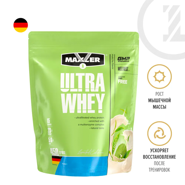 

Ultra Whey Protein, bag 450 g, (матча)