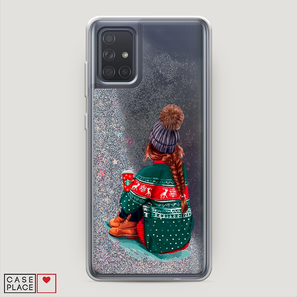 фото Жидкий чехол с блестками "winter dreams" на samsung galaxy a71 awog