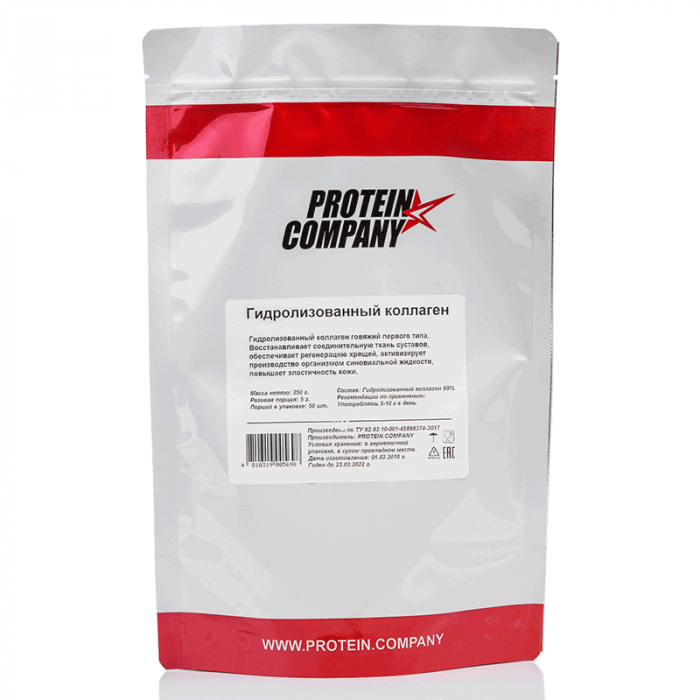 

Hydrolyzed collagen PROTEIN.COMPANY Гидролизованный коллаген, 250 г, натуральный, Гидролизат коллагена