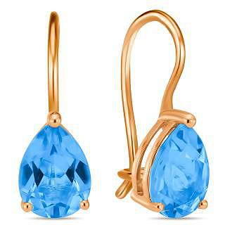 

Серьги женские из золота Лукас-Голд E01-C-R-33839-BT, топаз, E01-C-R-33839-BT